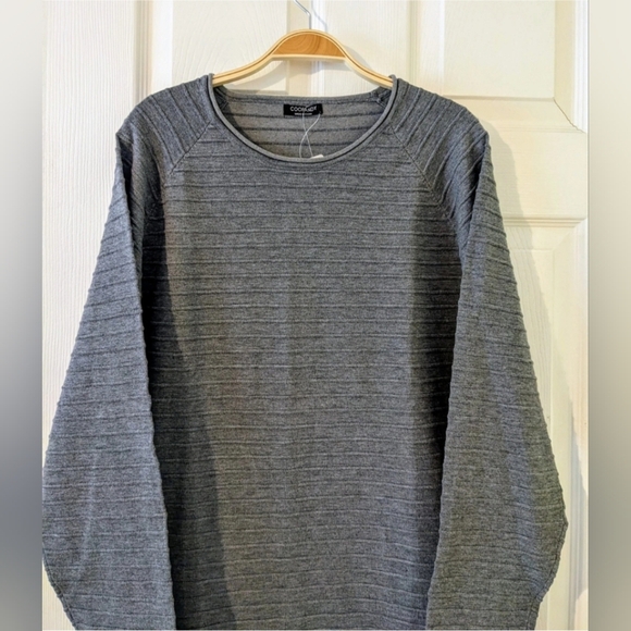 Coofandy Tops - COOFANDY Women's Sweater Top Size Large Ribbed Long Sleeve Heather Blue‎ NWT